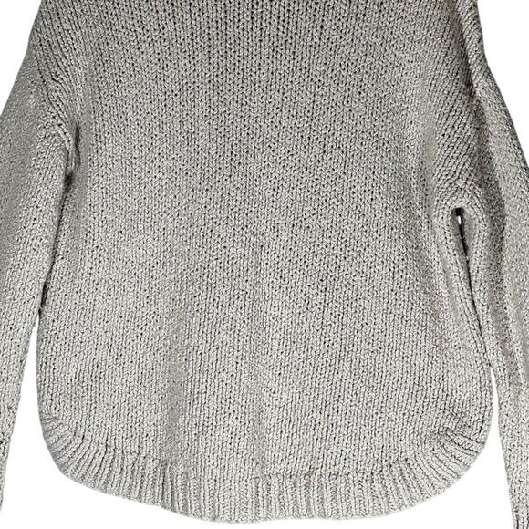 Eileen Fisher Chunky Knit CowlNeck Sweater Sz M Organic Cotton Gray Neutral Peru - Picture 8 of 9
